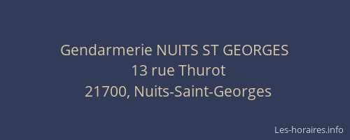 Gendarmerie NUITS ST GEORGES