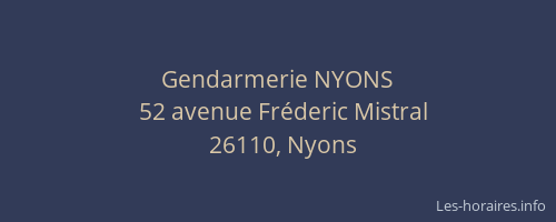 Gendarmerie NYONS