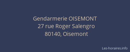 Gendarmerie OISEMONT