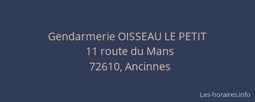Gendarmerie OISSEAU LE PETIT