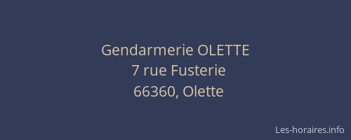 Gendarmerie OLETTE
