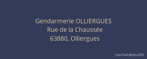 Gendarmerie OLLIERGUES