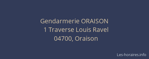 Gendarmerie ORAISON
