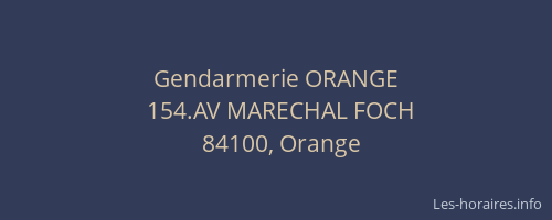 Gendarmerie ORANGE