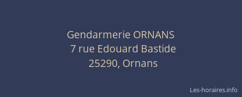 Gendarmerie ORNANS