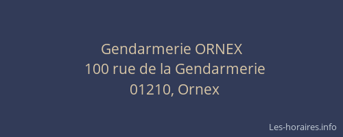 Gendarmerie ORNEX