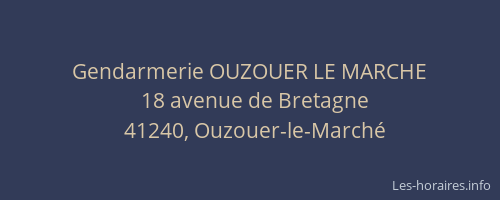 Gendarmerie OUZOUER LE MARCHE