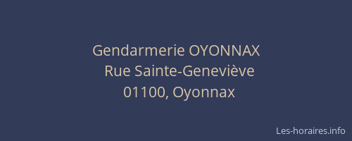 Gendarmerie OYONNAX