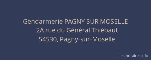Gendarmerie PAGNY SUR MOSELLE