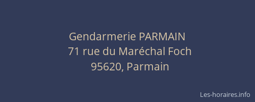 Gendarmerie PARMAIN