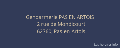 Gendarmerie PAS EN ARTOIS
