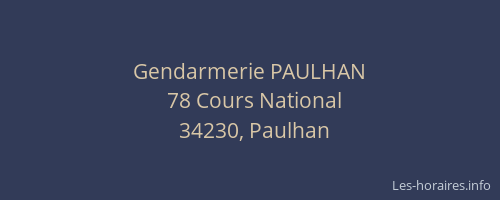 Gendarmerie PAULHAN
