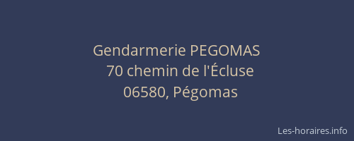 Gendarmerie PEGOMAS
