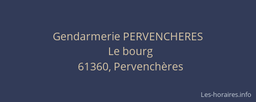 Gendarmerie PERVENCHERES