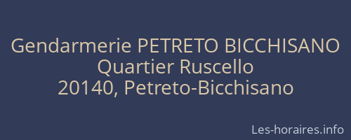 Gendarmerie PETRETO BICCHISANO