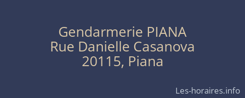 Gendarmerie PIANA