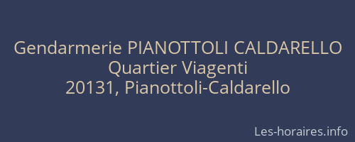 Gendarmerie PIANOTTOLI CALDARELLO