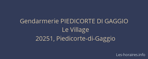 Gendarmerie PIEDICORTE DI GAGGIO