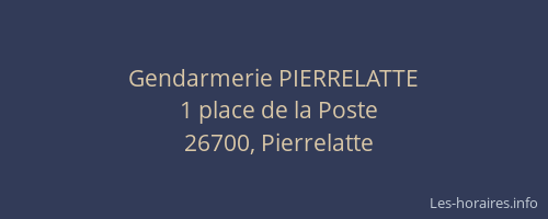 Gendarmerie PIERRELATTE