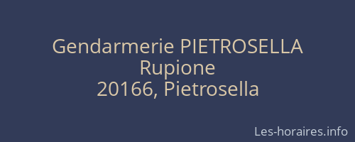 Gendarmerie PIETROSELLA
