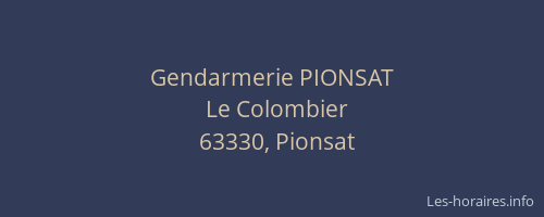 Gendarmerie PIONSAT