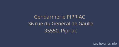 Gendarmerie PIPRIAC