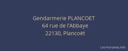 Gendarmerie PLANCOET
