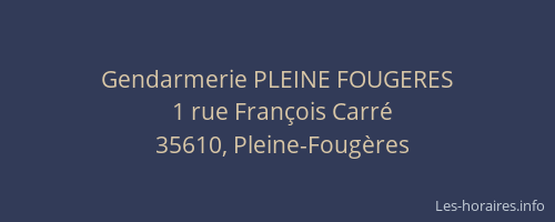 Gendarmerie PLEINE FOUGERES
