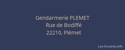 Gendarmerie PLEMET