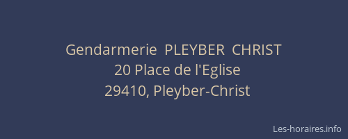 Gendarmerie  PLEYBER  CHRIST