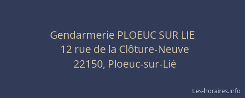 Gendarmerie PLOEUC SUR LIE