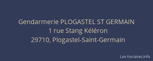 Gendarmerie PLOGASTEL ST GERMAIN