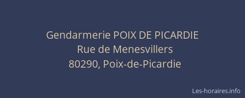 Gendarmerie POIX DE PICARDIE