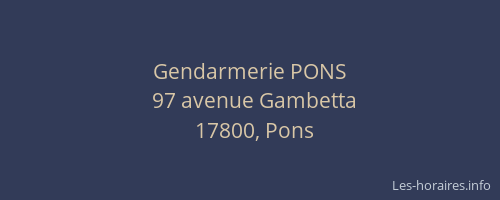 Gendarmerie PONS
