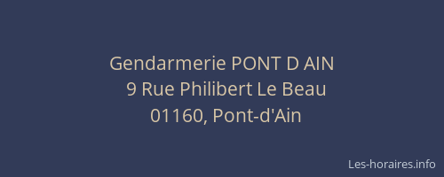 Gendarmerie PONT D AIN