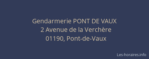 Gendarmerie PONT DE VAUX