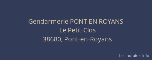 Gendarmerie PONT EN ROYANS