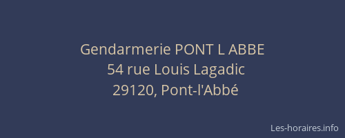 Gendarmerie PONT L ABBE