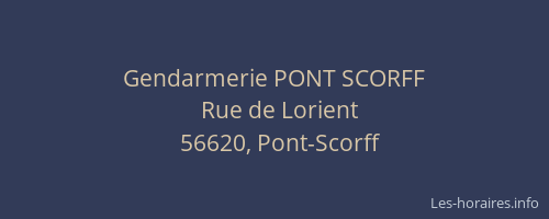 Gendarmerie PONT SCORFF