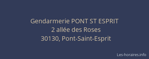Gendarmerie PONT ST ESPRIT