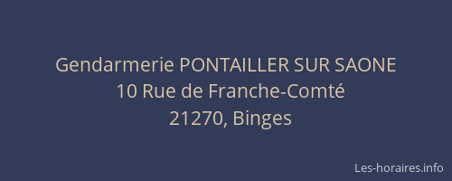 Gendarmerie PONTAILLER SUR SAONE