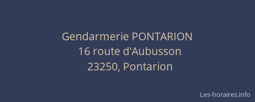 Gendarmerie PONTARION