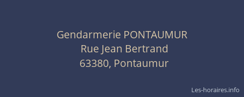 Gendarmerie PONTAUMUR