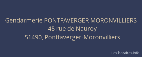 Gendarmerie PONTFAVERGER MORONVILLIERS