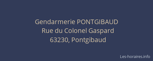 Gendarmerie PONTGIBAUD