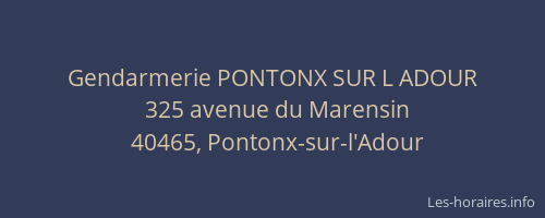 Gendarmerie PONTONX SUR L ADOUR