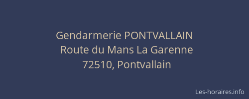 Gendarmerie PONTVALLAIN