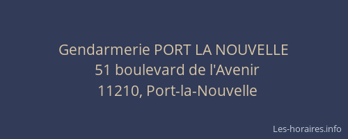 Gendarmerie PORT LA NOUVELLE