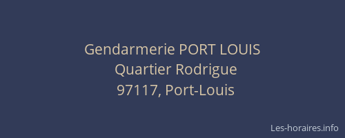 Gendarmerie PORT LOUIS