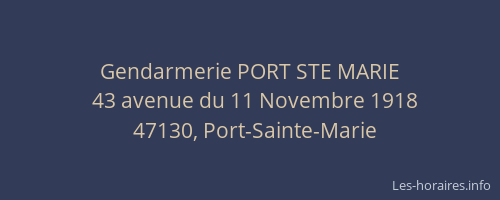 Gendarmerie PORT STE MARIE